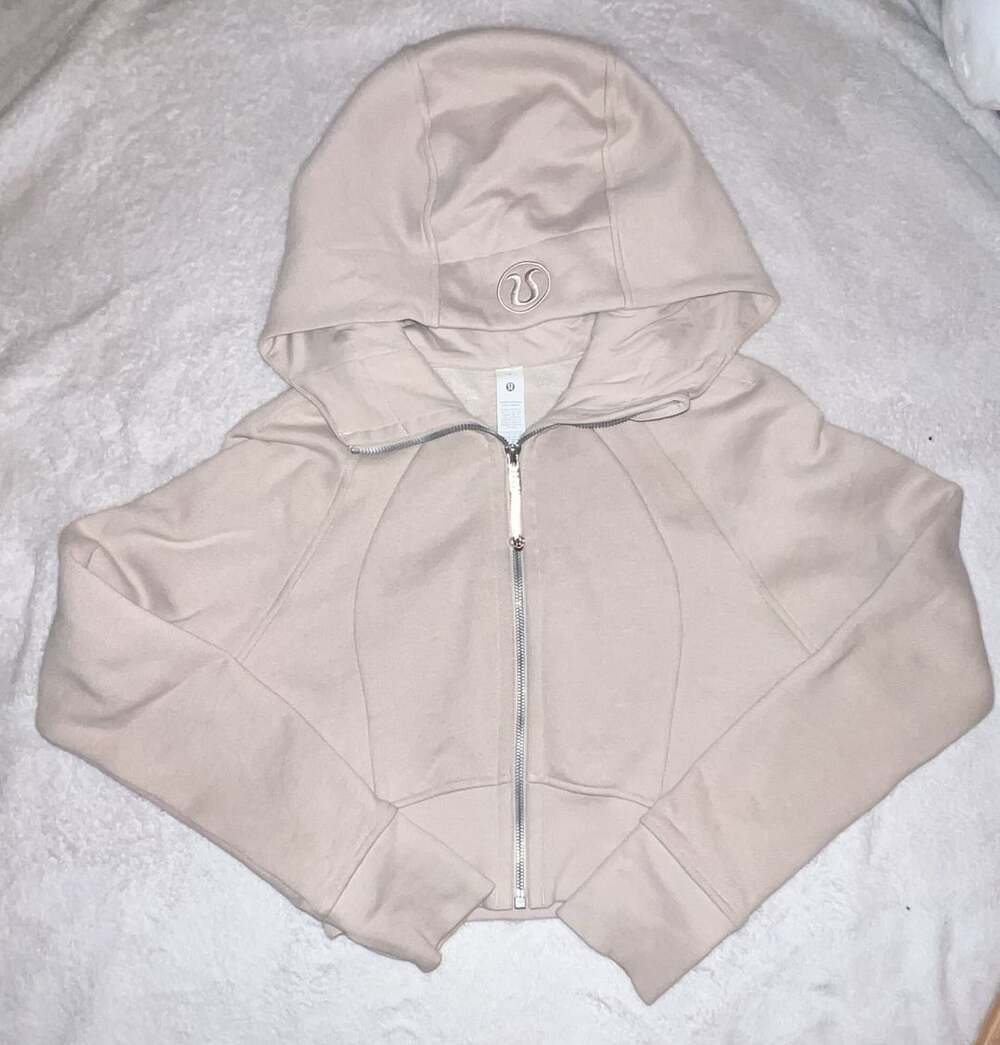 Lululemon Scuba Full-Zip Cropped Hoodie Size 4 Cream